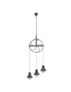 Colgante Rustico Rueca 3xe27 Marron 124693002 Fabrilamp, Lámparas rústicas