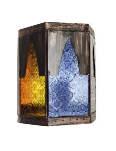 Aplique Artesanal Meknes 1xe27 Marron/colores 21,5x18,5 125661002 Fabrilamp, Lámparas rústicas