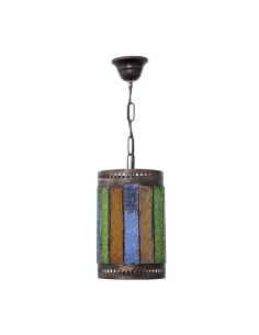 Colgante Artesanal Casablanca 1xe27 Marron/colores Regx18d 125791002 Fabrilamp, Lámparas rústicas