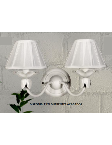Aplique forja 2xE14 ancho 39cm alto 18m 1601/2 PANTALLA, Lámparas de forja