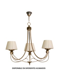 Lámpara forja 3XE14 Ø63cm altura 48cm 32/3/541, Lamparas de techo