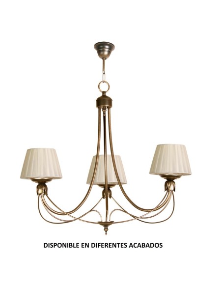 Lámpara forja 3XE14 Ø63cm altura 48cm 32/3/541, Lamparas de techo