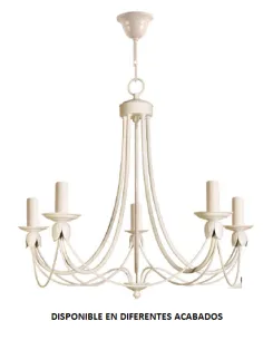 Lámpara forja 5XE14 Ø58cm altura 58cm 32/5 VELA, Lamparas de techo