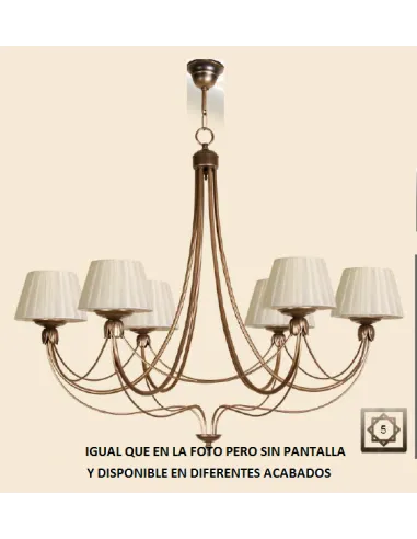 Lámpara forja 6XE14 Ø86cm altura 61cm 32/6 VELA, Lamparas de techo