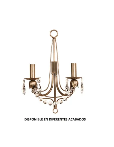 Lámpara forja 2XE14 Ø26cm altura 43cm 349/2 VELA, Lámparas de forja