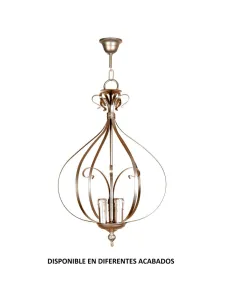 Colgante forja 3XE14 Ø30cm altura 50cm 379/G, Lámparas de forja