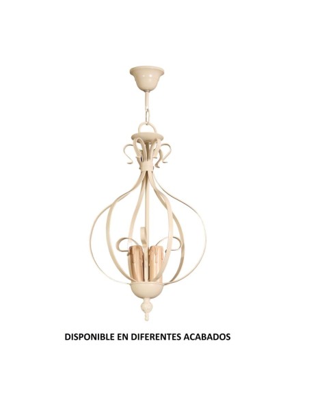 Colgante forja 3XE14 Ø30cm altura 50cm 379/P, Lámparas de forja