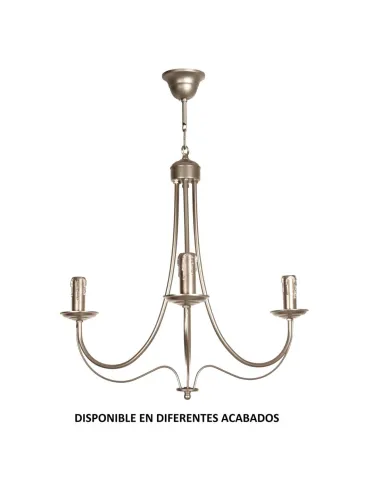 Lámpara forja 3XE14 Ø60cm altura 52cm 50/3 VELA, Lamparas de techo