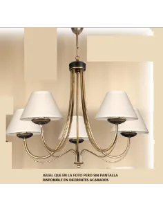 Lámpara forja 5XE14 Ø70cm altura 52cm 50/5 VELA, Lamparas de techo