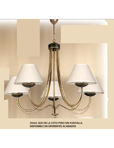 Lámpara forja 5XE14 Ø70cm altura 52cm 50/5 VELA, Lamparas de techo