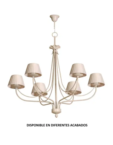 Lámpara forja 6xE14 Ø78cm altura 47cm 710/6 PANTALLA, Lamparas de techo