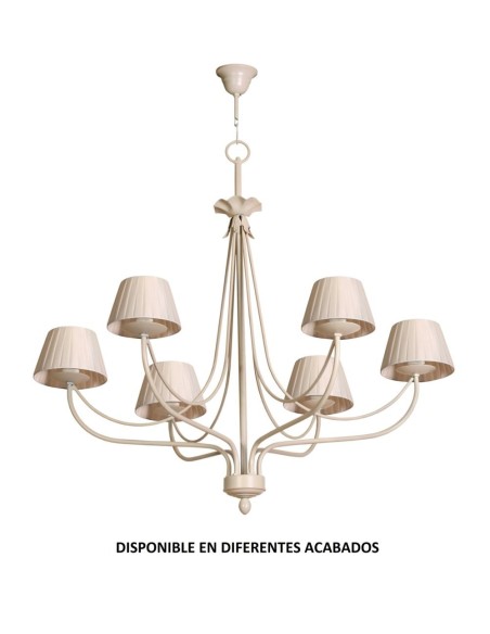 Lámpara forja 6xE14 Ø78cm altura 47cm 710/6 PANTALLA, Lamparas de techo