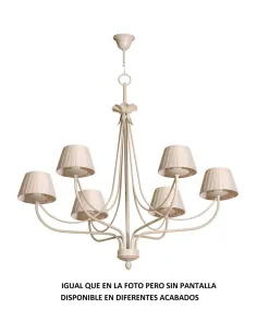 Lámpara forja 6xE14 Ø78cm altura 47cm 710/6 VELA, Lamparas de techo