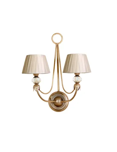 Aplique forja 2xE14 ancho 38cm alto 46cm 757/2-VELA METAL, Lámparas de forja