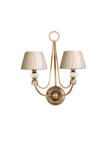 Aplique forja 2xE14 ancho 38cm alto 46cm 757/2-VELA METAL, Lámparas de forja