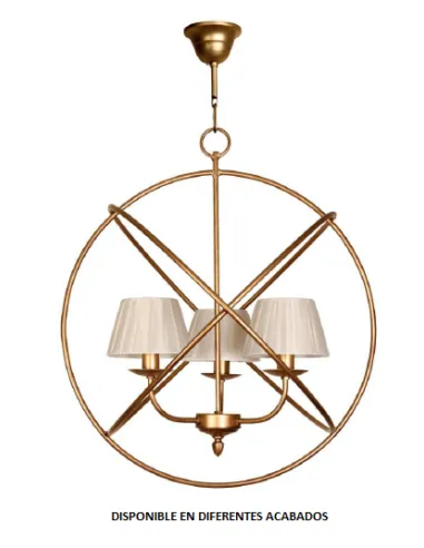 Colgante forja 3xE14 ancho 56cm alto 64cm 880/55/3 PANTALLA, Lamparas de techo