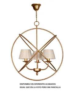Colgante forja 3xE14 ancho 56cm alto 64cm 880/55/3 VELA, Lamparas de techo