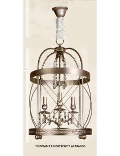 Colgante forja 3xE14 Ø60cm altura 95cm 911/60 VELA, Lámparas de forja