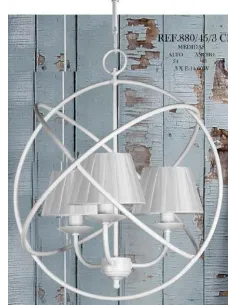 Colgante forja 3xE14 Ø45cm altura 54cm 880/45/3 PANTALLA, Lamparas de techo