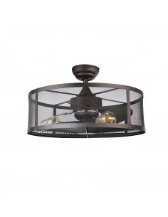 Ventilador de techo SULION FLORA 075262 Ø61cm wengué 3xE27 con mando, Ventiladores de techo con luz