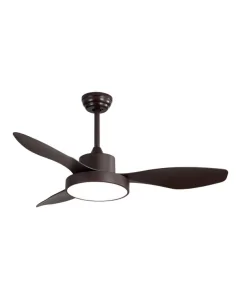 Ventilador de techo Hayate marrón y palas marrones Fabrilamp 128591302 Ø120 cm altura 39 cm, Ventiladores de techo con luz