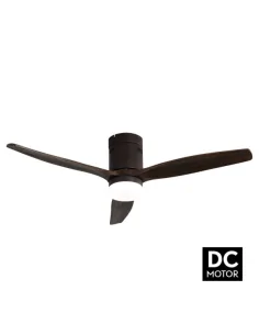 Ventilador de techo Aguilon marrón y palas roble Motor DC Fabrilamp 128291302 Ø132 cm altura 34 cm, Ventiladores rústicos