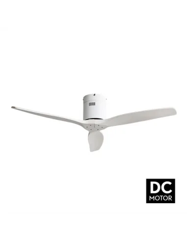 Ventilador de techo Aguilon blanco y palas blancas Motor DC Fabrilamp 128290301 Ø132 cm altura 25 cm, Ventiladores sin luz