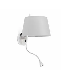 Aplique con lector TANGO DT00064G FARO niquel satinado pantalla gris, Lámparas modernas