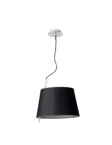 Lámpara de techo TANGO DT00062N FARO niquel satinado pantalla negra, Lámparas modernas