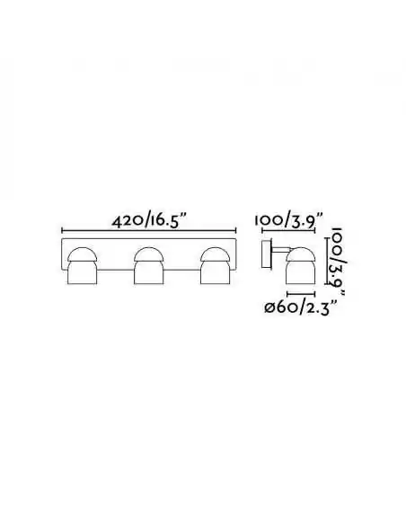 Aplique de pared Coco 40667 Faro negro 3xgu10, Lámparas modernas