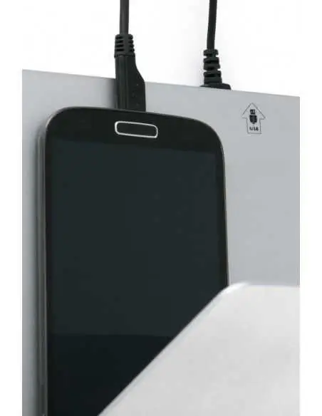Aplique de pared SUAU 62123 FARO derecha gris plata usb led 3w 3000k, Lámparas modernas