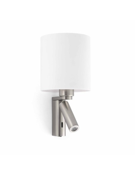 Aplique con lector ROB 68498 FARO niquel mate e27 60w led 3w 3000k, Lámparas modernas