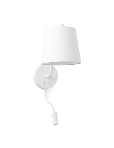 Aplique de pared BERNI 29329 FARO blanco con lector e27 led 3w, Lámparas modernas