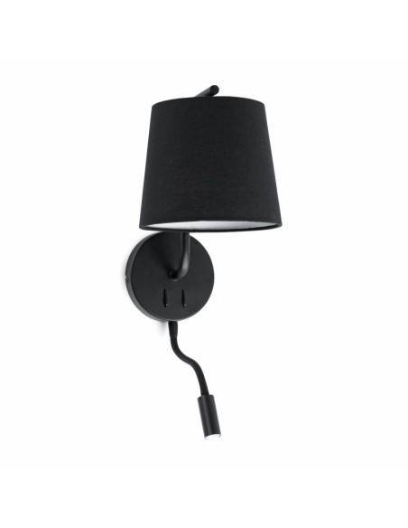 Aplique de pared BERNI 29330 FARO negro con lector e27 led 3w, Lámparas modernas