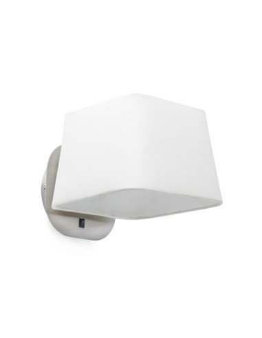 Aplique moderno FARO SWEET 29936 niquel mate pantalla blanca E27, Lámparas modernas