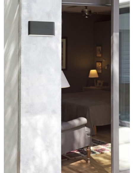 Aplique exterior ADAY 70647 FARO gris oscuro led 12w 3000k, Apliques exterior