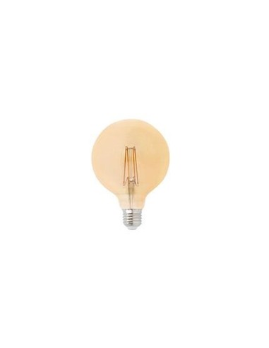 Bombilla E27 LED 17425 FARO globo filamento ambar 4w 2200k ø125, Bombillas globo