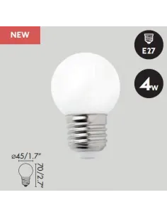 Bombillas 17492 G45 FARO mate led e27 4w 4000k, Bombillas led esféricas