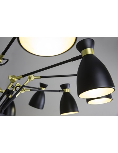 Lámparas de techo RETRO 20051 FARO 12 l negro-oro satinado e14 max 20w, Lámparas modernas