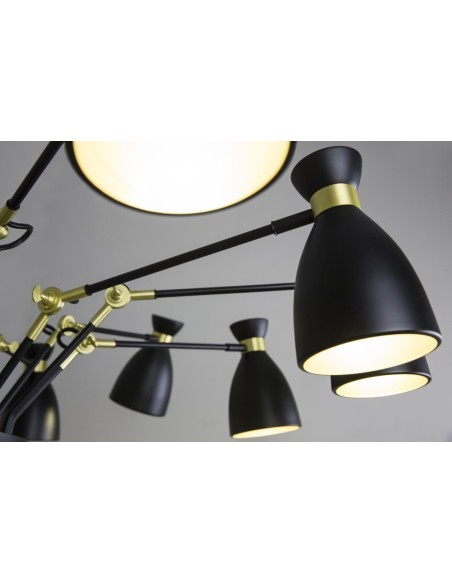 Lámparas de techo RETRO 20051 FARO 12 l negro-oro satinado e14 max 20w, Lámparas modernas