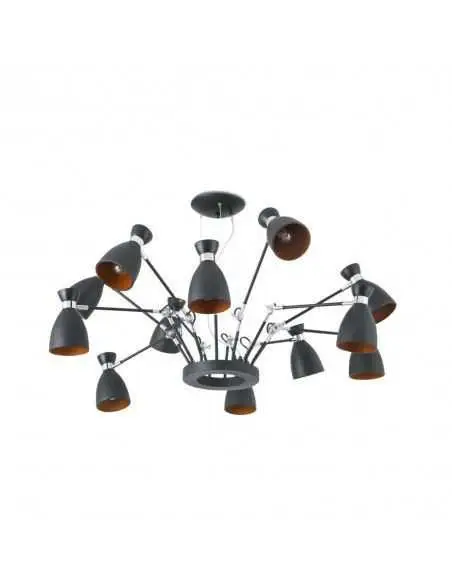 Lámpara de techo RETRO 20048 FARO negro oro 12l e14, Lámparas modernas