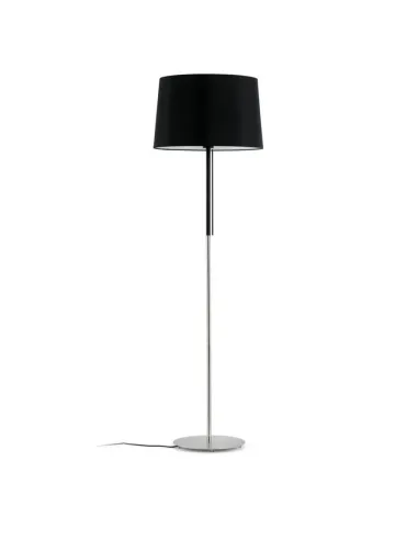 Pie de salón con pantalla FARO VOLTA 20030 negro E27 alto 151 cm, Lámparas modernas