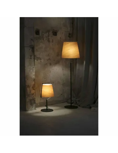 Lámparas sobremesa 29846 STOOD FARO e27 negro + madera max 20w, Sobremesas