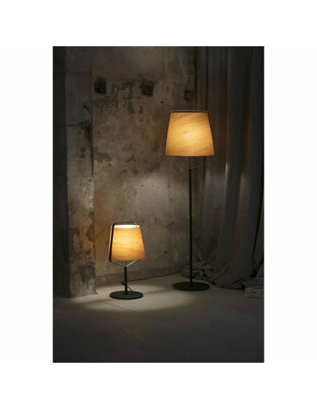 Lámparas sobremesa 29846 STOOD FARO e27 negro + madera max 20w, Sobremesas