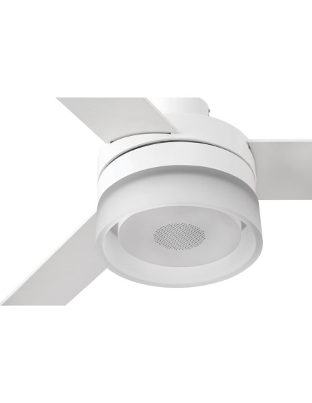 Ventiladores de techo 33460 ICE FARO ø132 cms blanco 3 palas altavoz led 12w 3000, Ventiladores faro