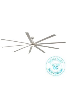 Ventiladores de techo grandes MANHATTAN 33496 FARO ø244cm niquel mate motor DC led 15w 3000k, Ventiladores faro