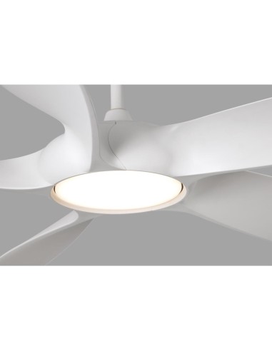 Ventiladores de techo motor DC 33548 COCOS FARO ø137cms blanco 5 palas led 20w, Ventiladores faro