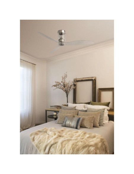 Ventiladores de techo 33393 MINI TUBE FARO ø128 cms cristal 3 palas, Ventiladores sin luz
