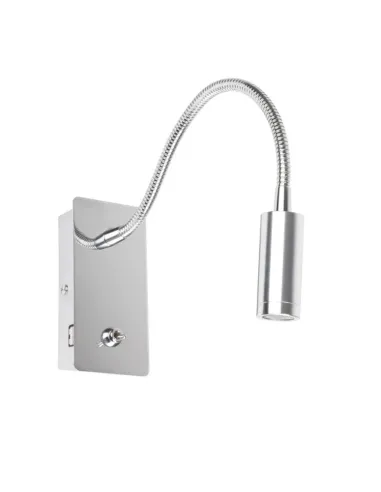 Apliques con lector 41025 JULIET FARO con usb cromo led 3w 3000k, Lámparas modernas