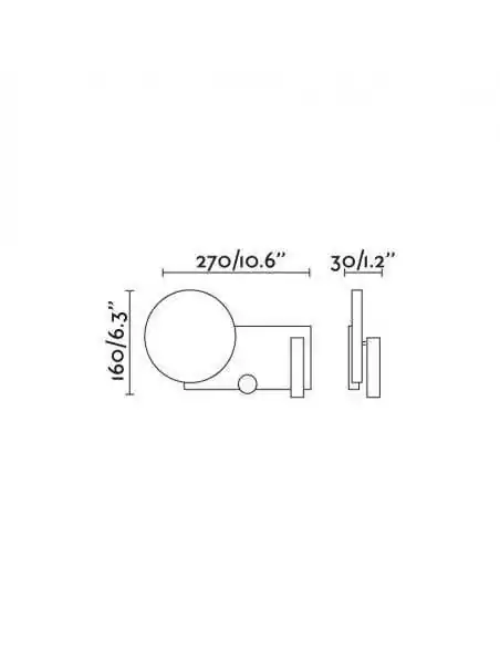 Aplique de pared Klee 20066 Faro izquierdo led10w lector 3w 2700k dim, Lámparas modernas